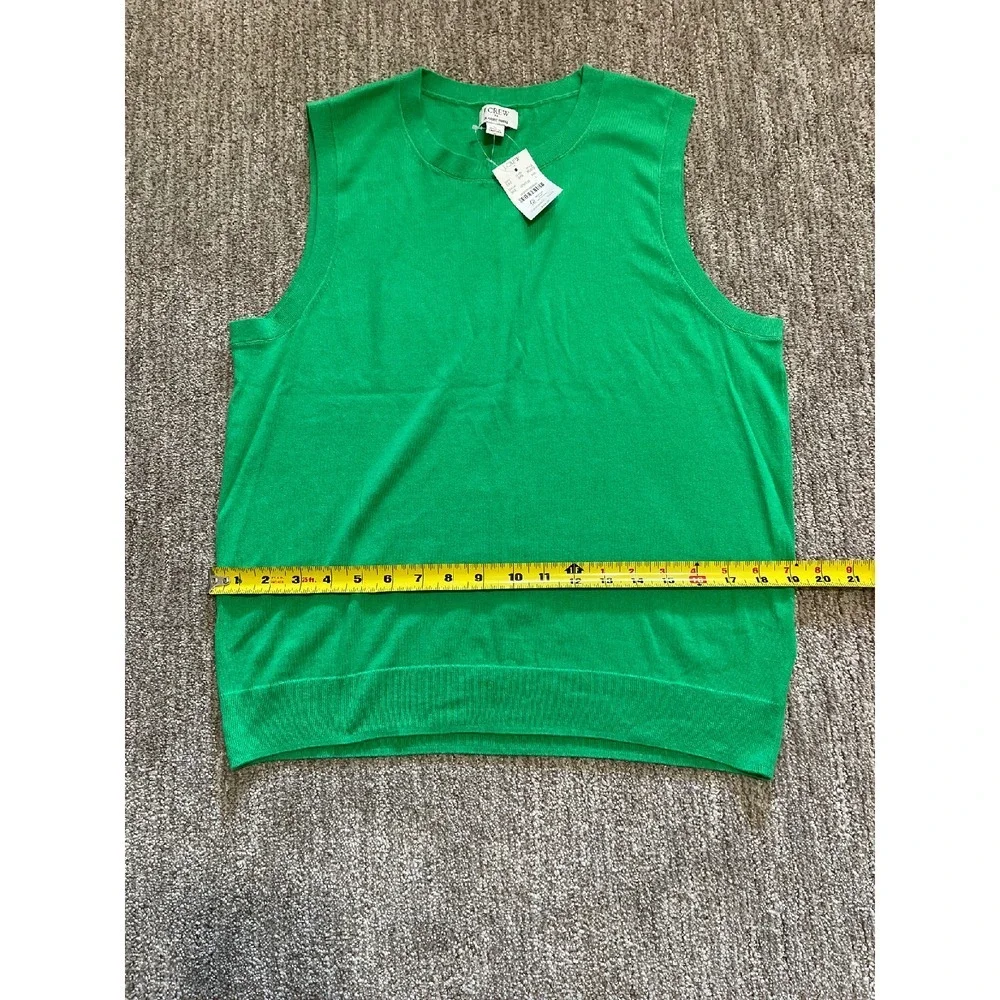 J. Crew Bright Green Sleeveless Crewneck Sweater
